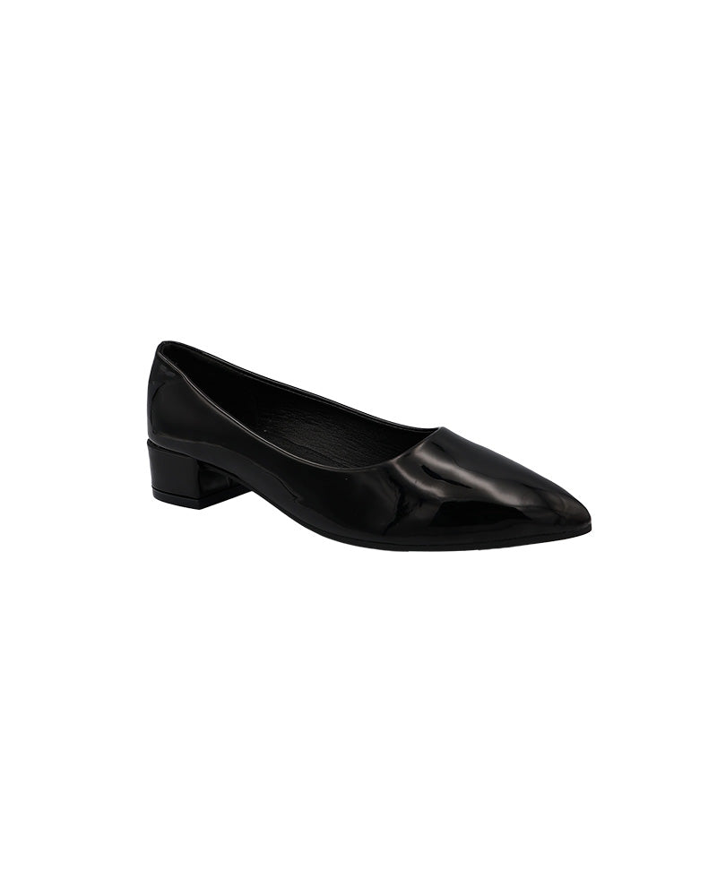 Black Low Block Court Shoe