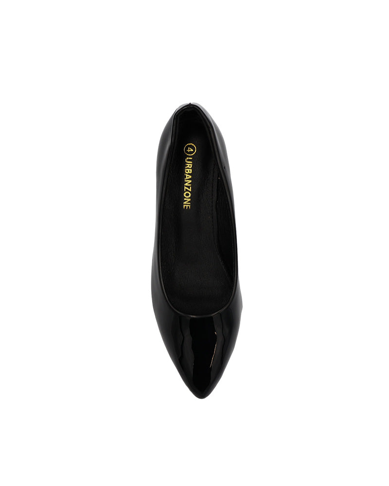 Black Low Block Court Shoe
