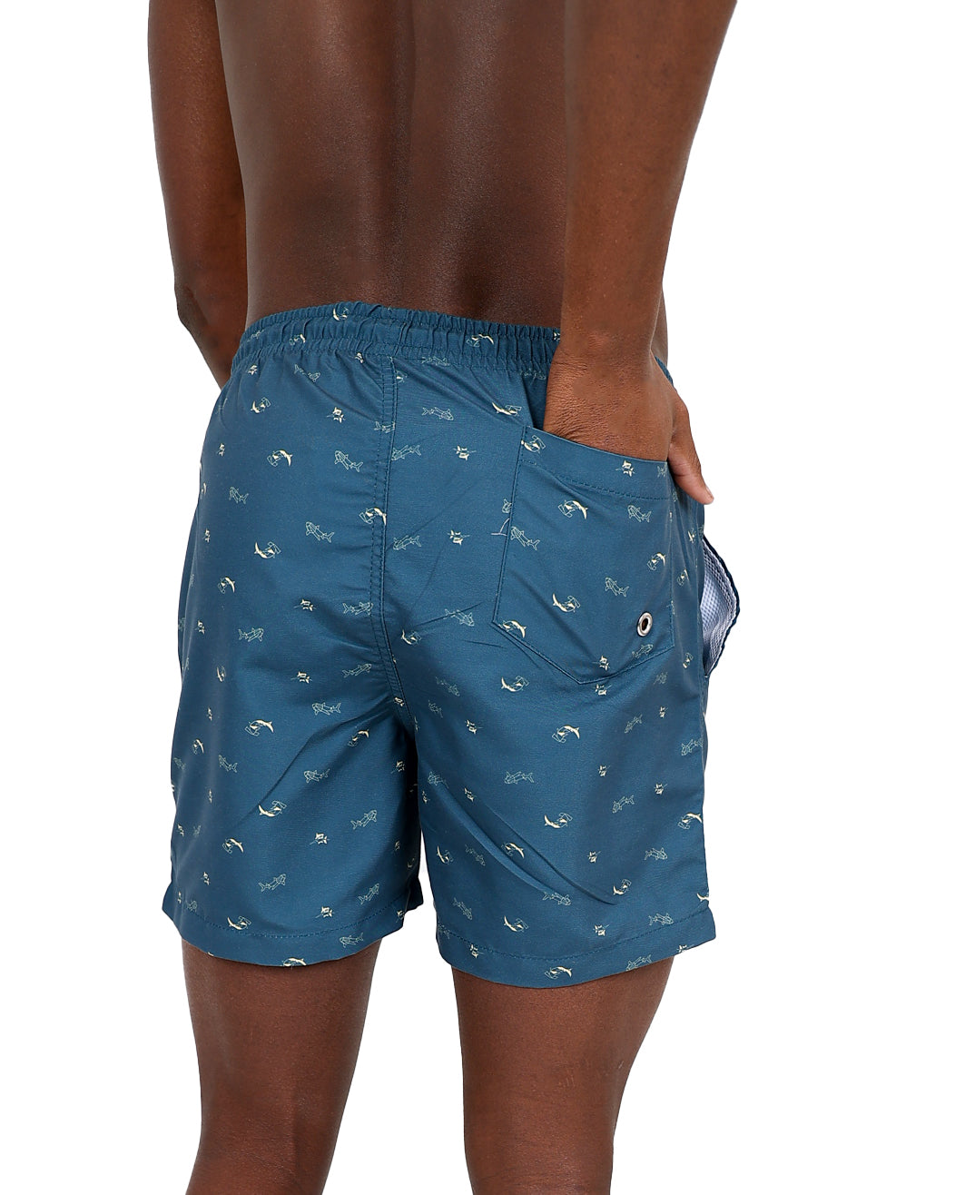 Blue Origami Sharks Swim Shorts