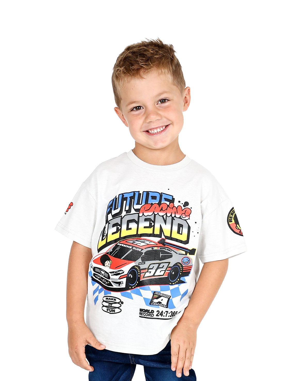 Short Sleeve "Future Racing Legend" Graphic Print T-Shirt