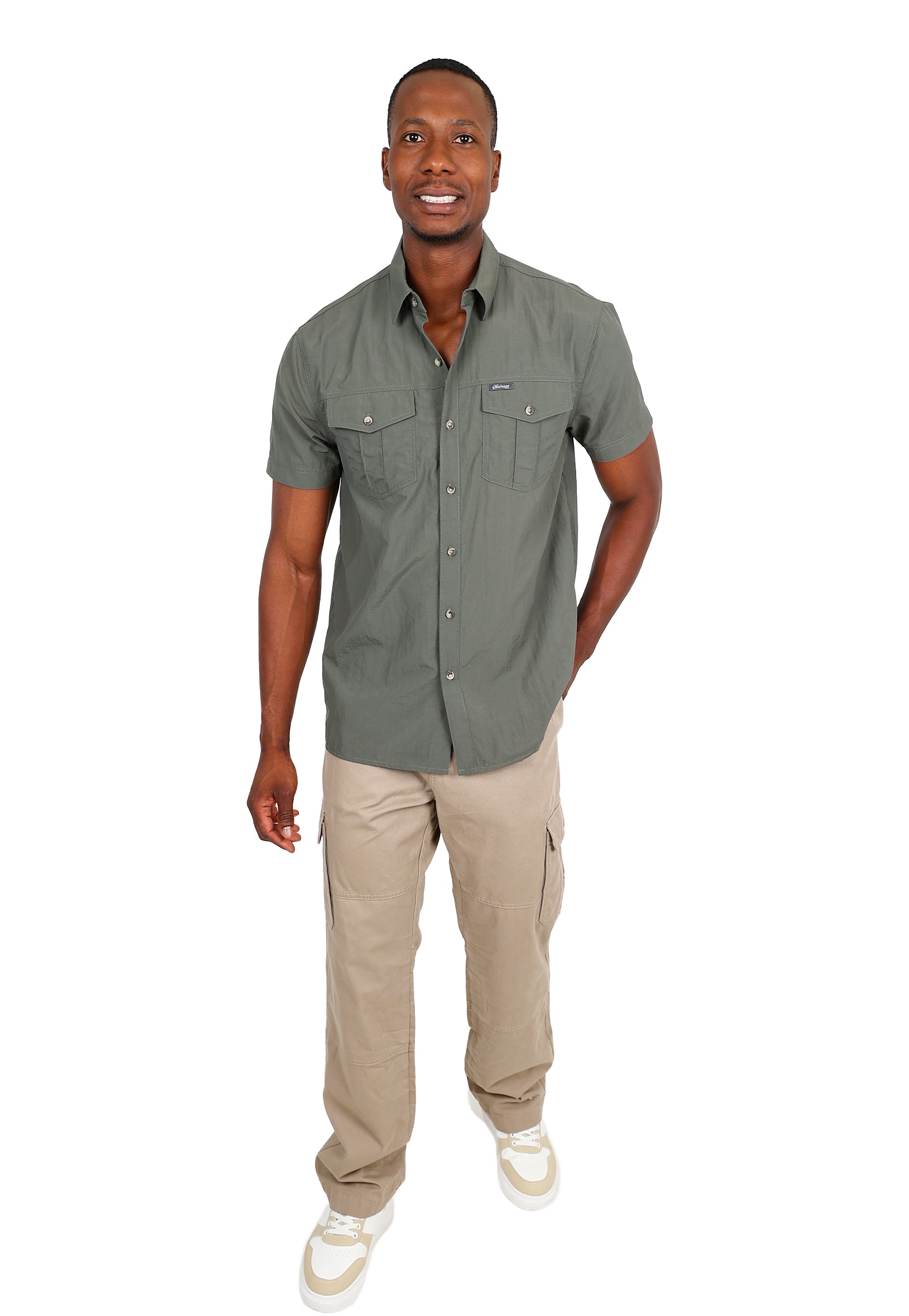 Okavango Short Sleeve Olive Nylon Shirt