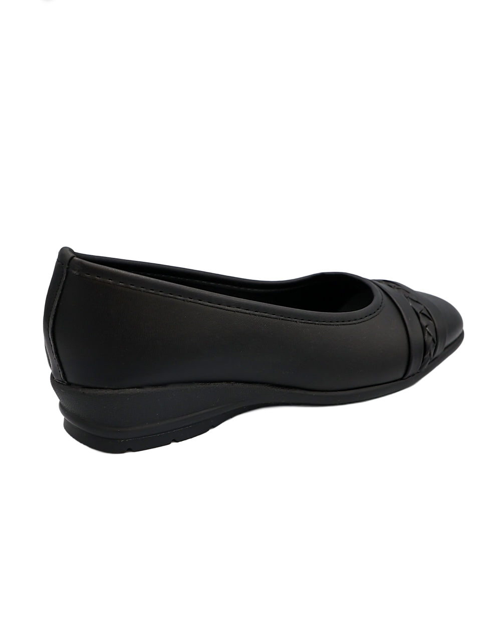Black Braid Overlay Wedge Pump
