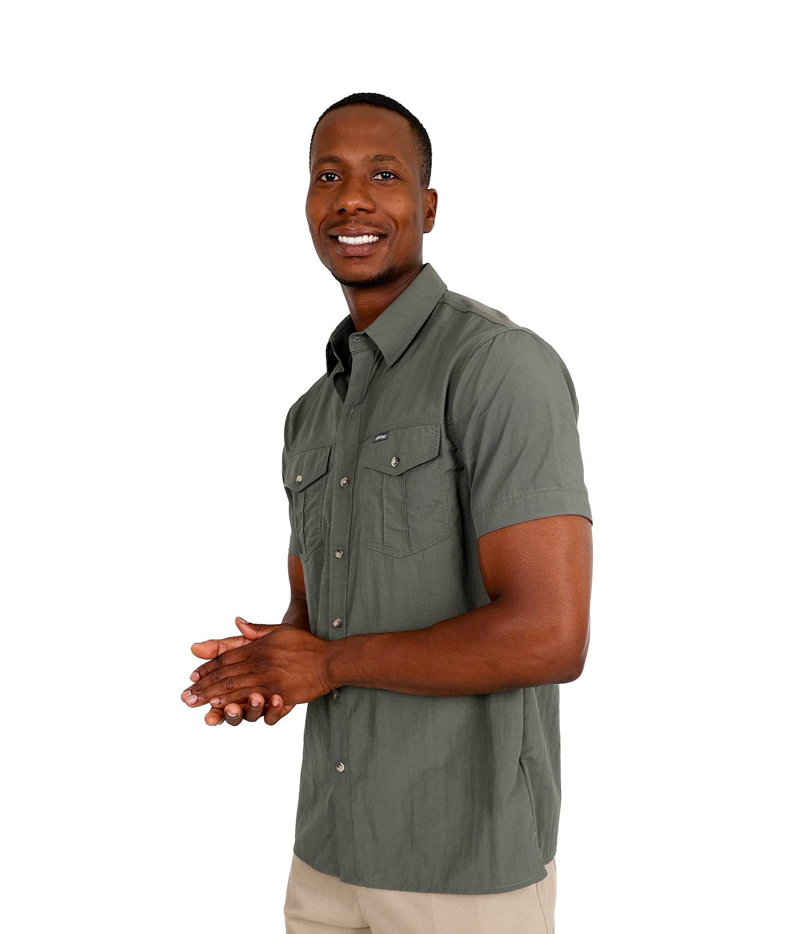Okavango Short Sleeve Olive Nylon Shirt