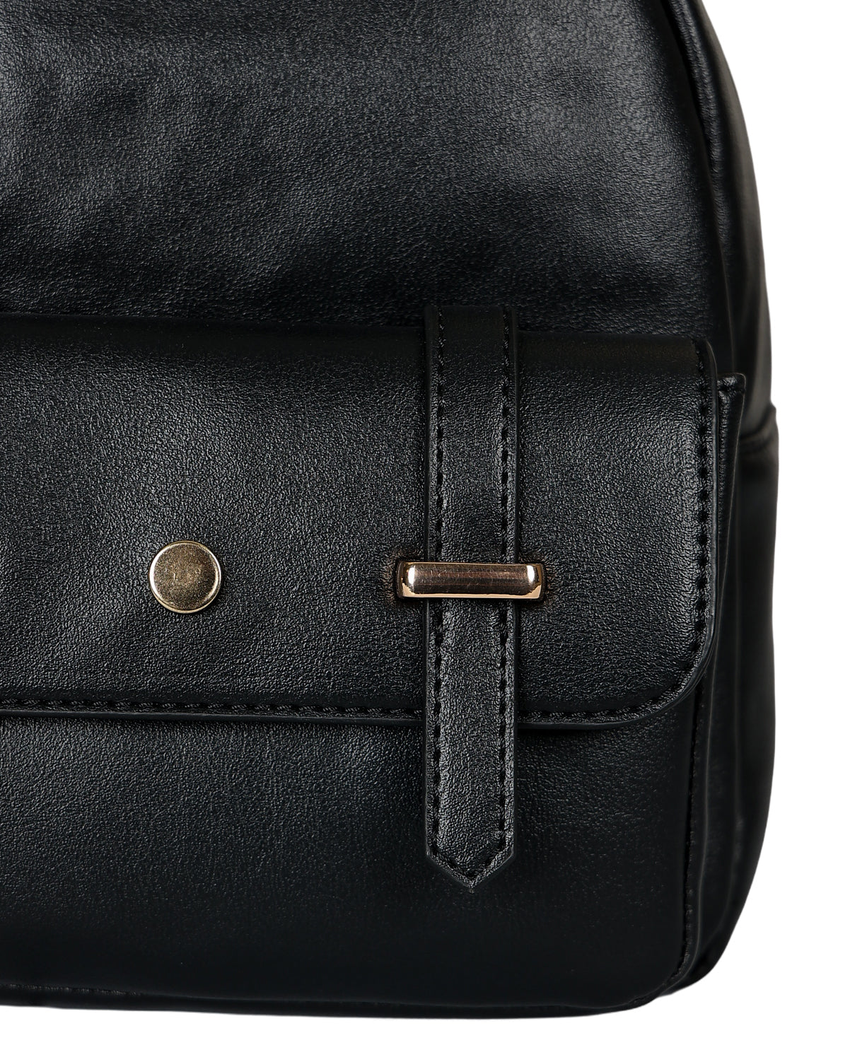 Black Avenue Faux Leather Backpack