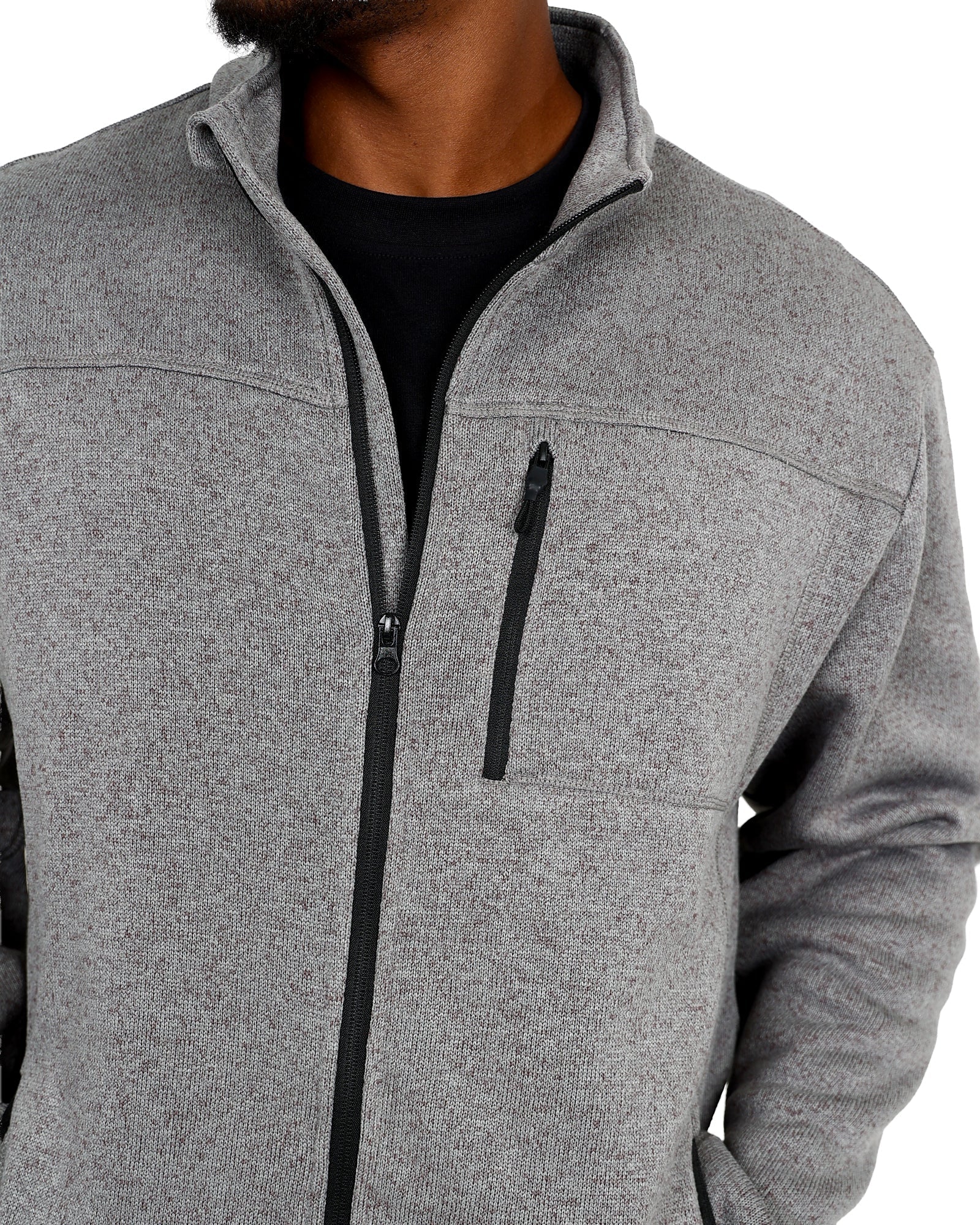 Okavango Charcoal Knit Zip-Up Jacket