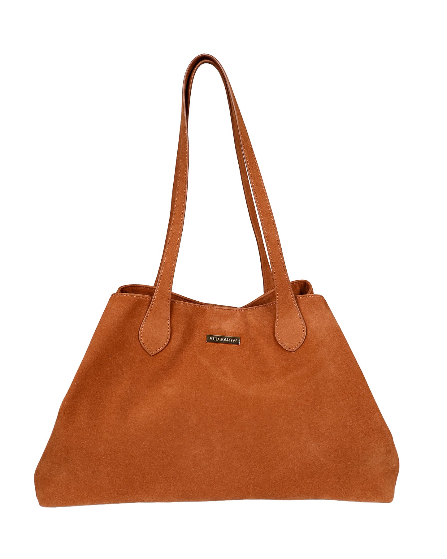 Tan Faux Suede Barrel Bag