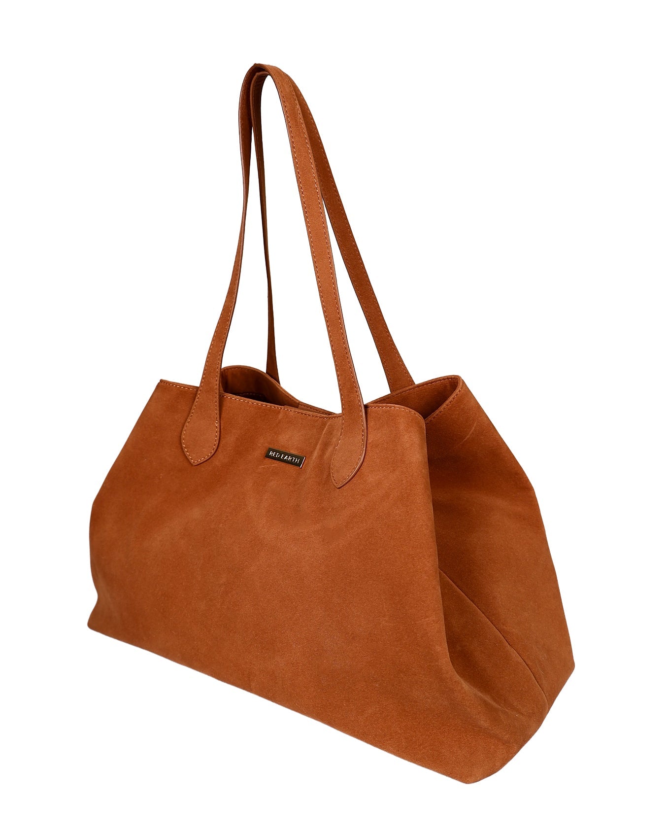 Tan Faux Suede Barrel Bag