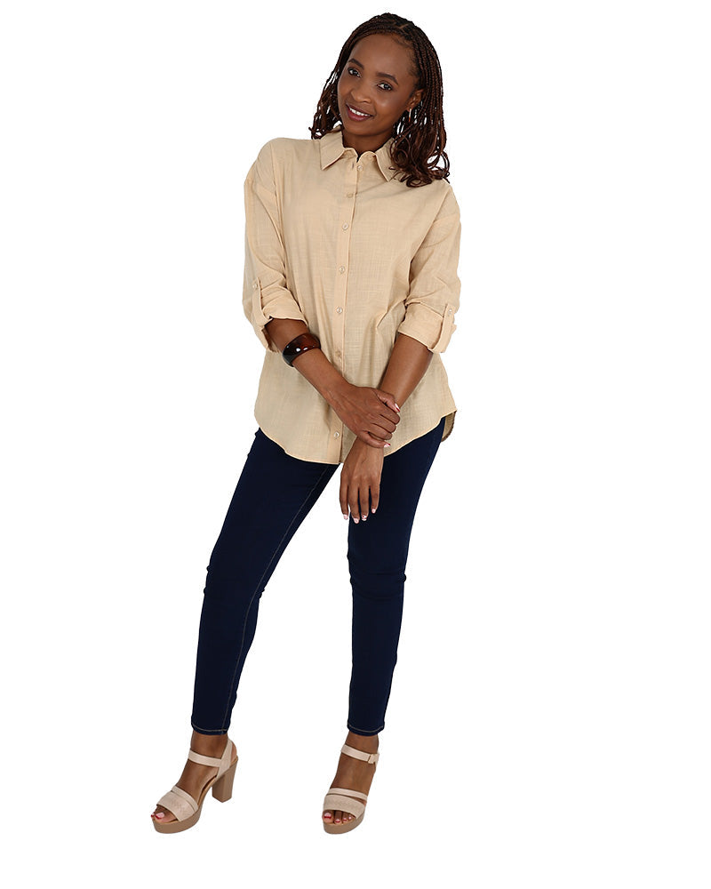 Stone Long Sleeve Voile Shirt