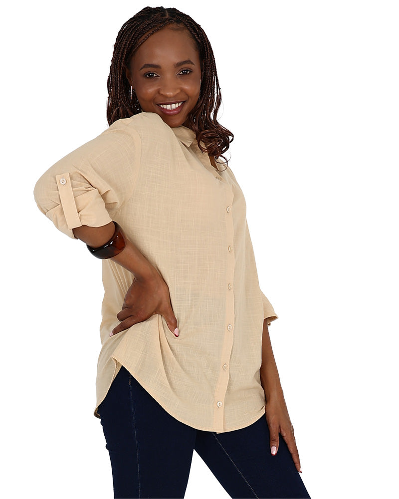 Stone Long Sleeve Voile Shirt