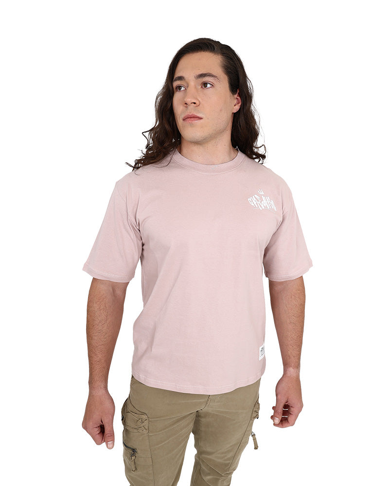 Short Sleeve Pink Graffiti Embroidered T-Shirt