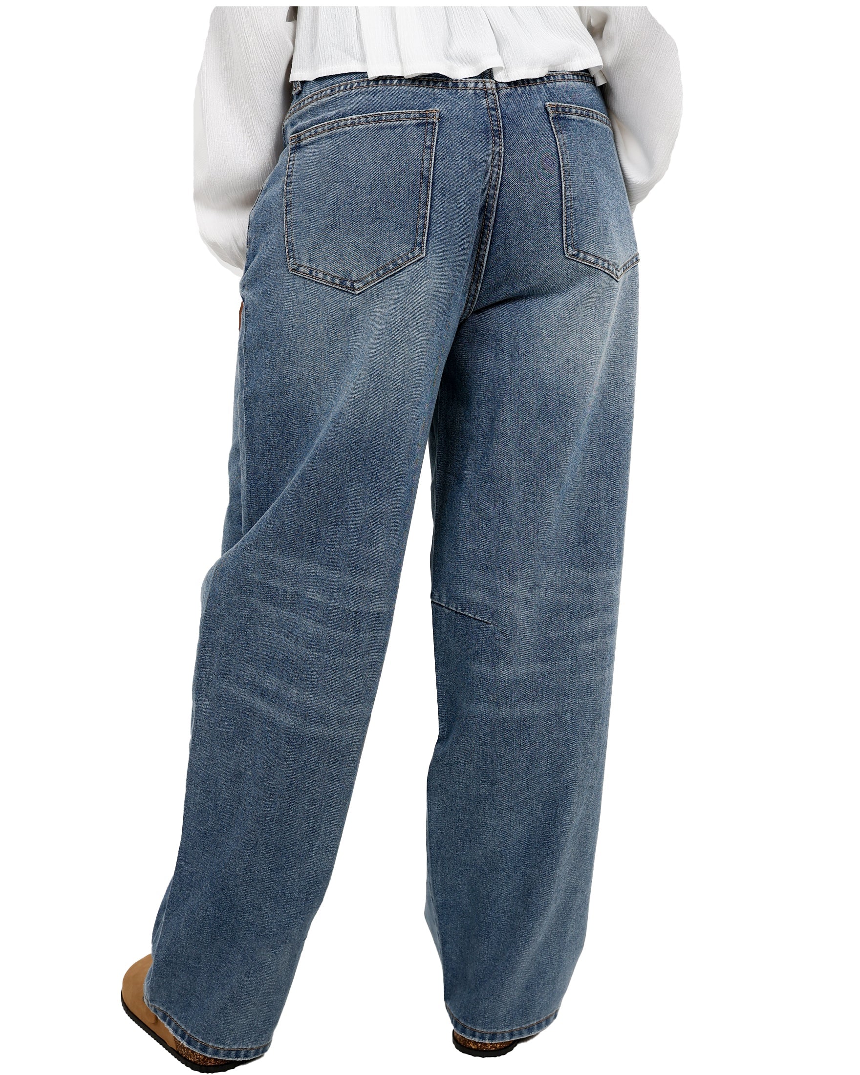 Medium Indigo Barrel Leg Denim