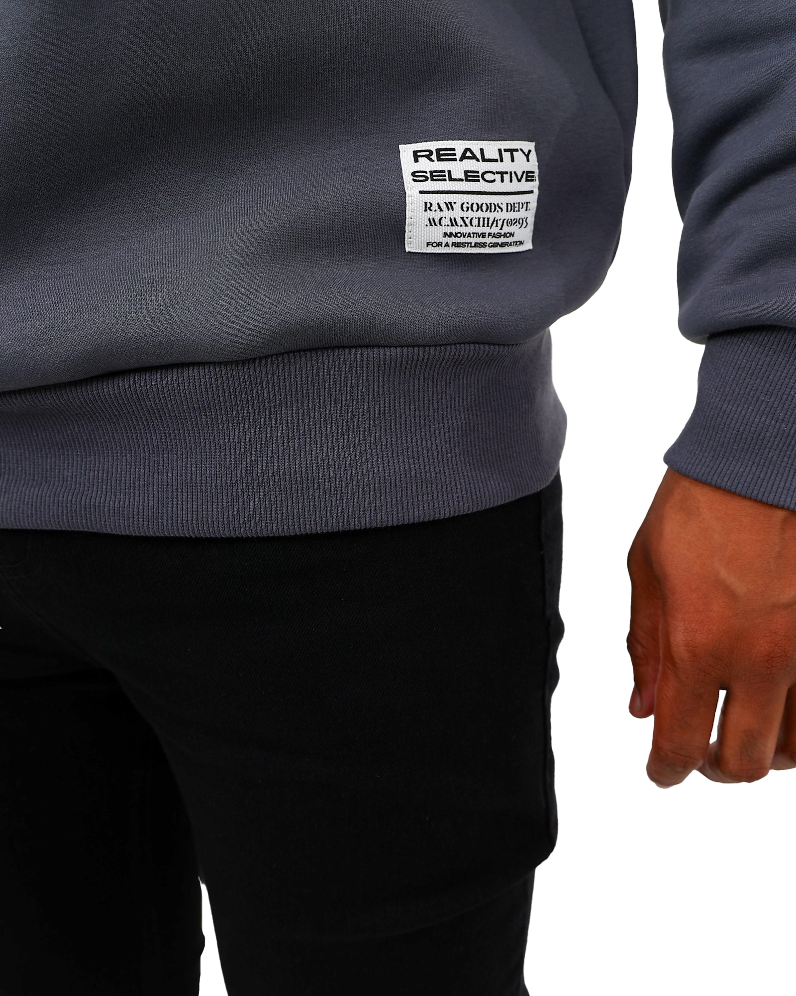 Long Sleeve Charcoal Skull Graphic Sweatshirt