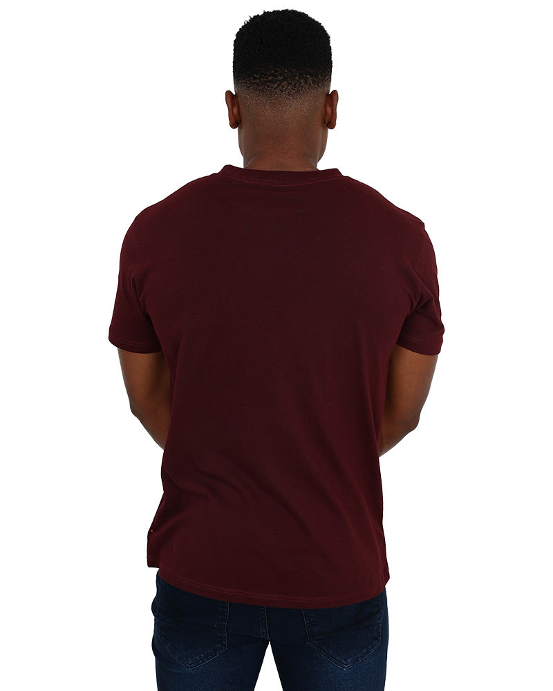 Short Sleeve Burgundy Record Shop Graphic T-Shirt