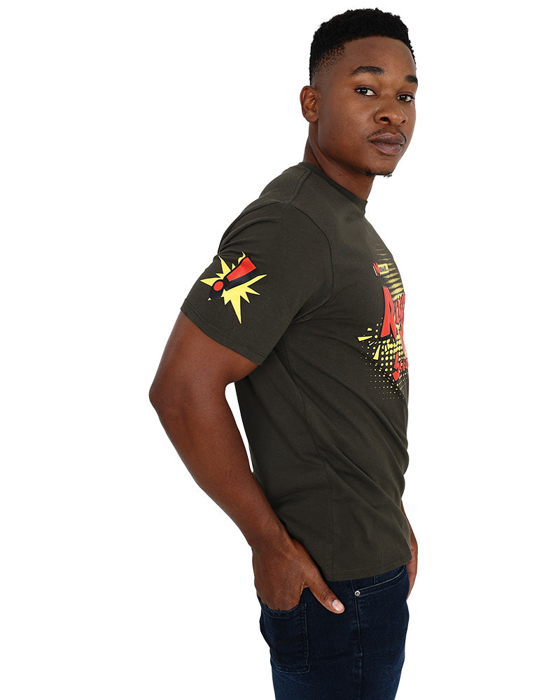 Short Sleeve Green Wow Graphic T-Shirt