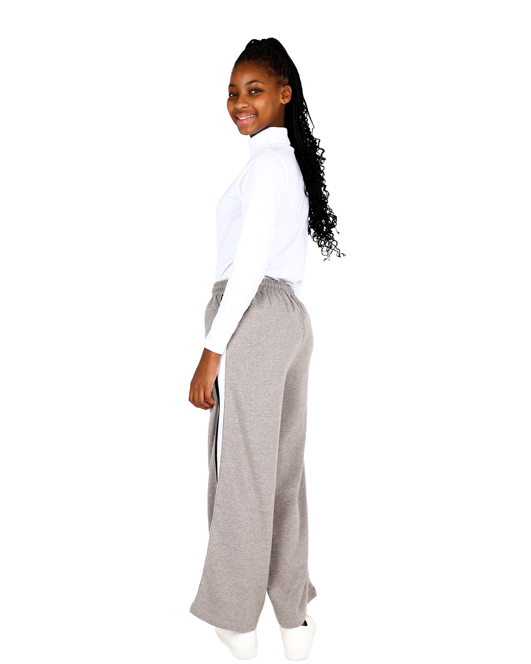 Taupe Side Tape Wide Leg Active Pants
