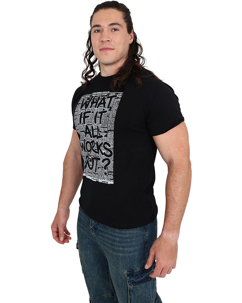 Short Sleeve Black "What If" Graphic T-Shirt