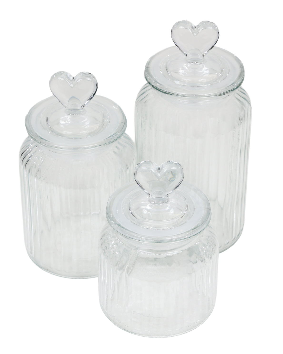 Small Glass Heart Storage Jar 600ml