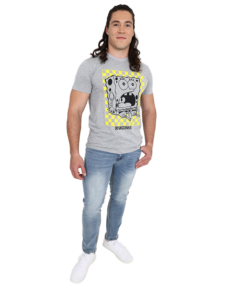 Short Sleeve Grey Mélange SpongeBob T-Shirt + FREE Water Bottle