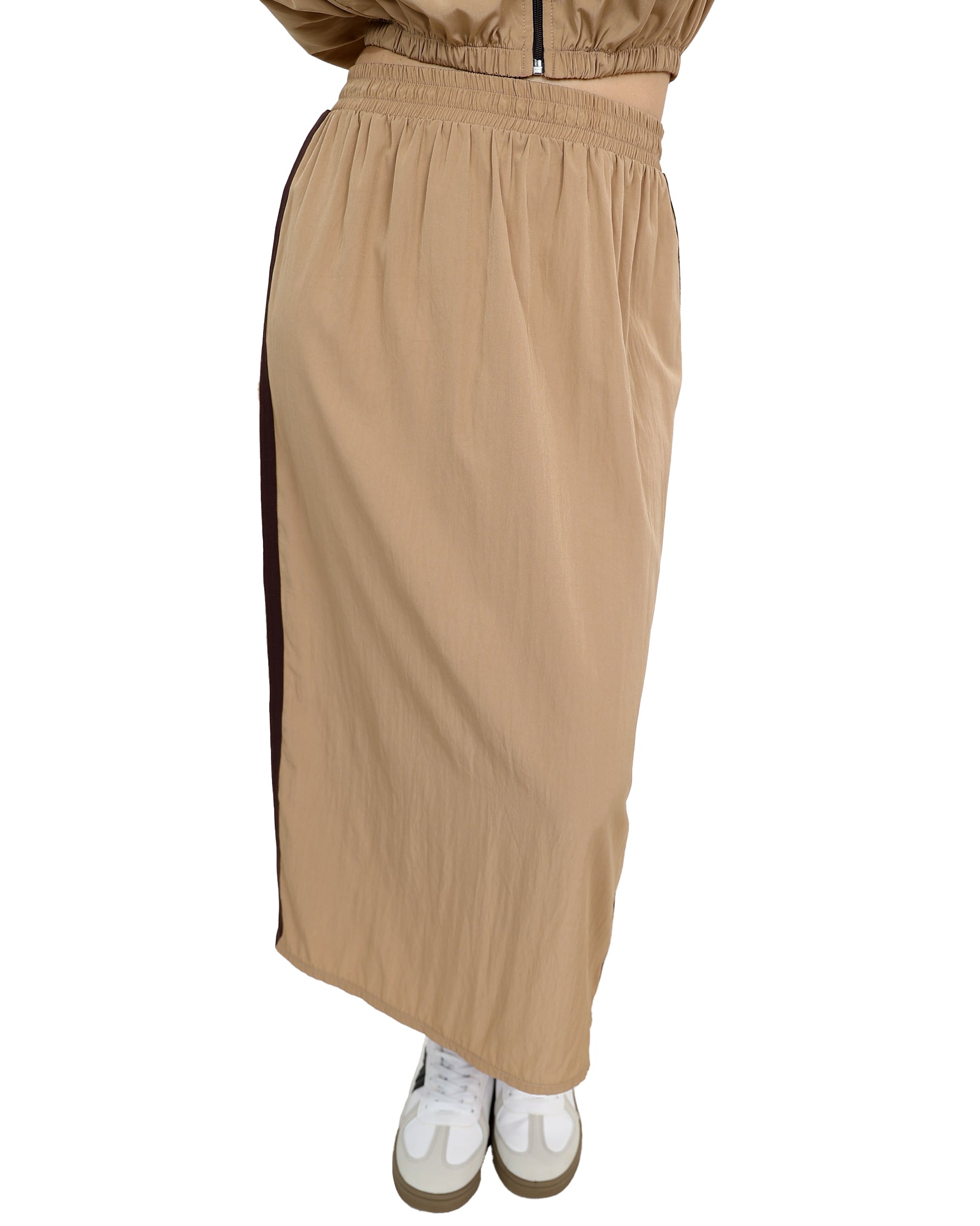 Beige Parachute Midi Skirt