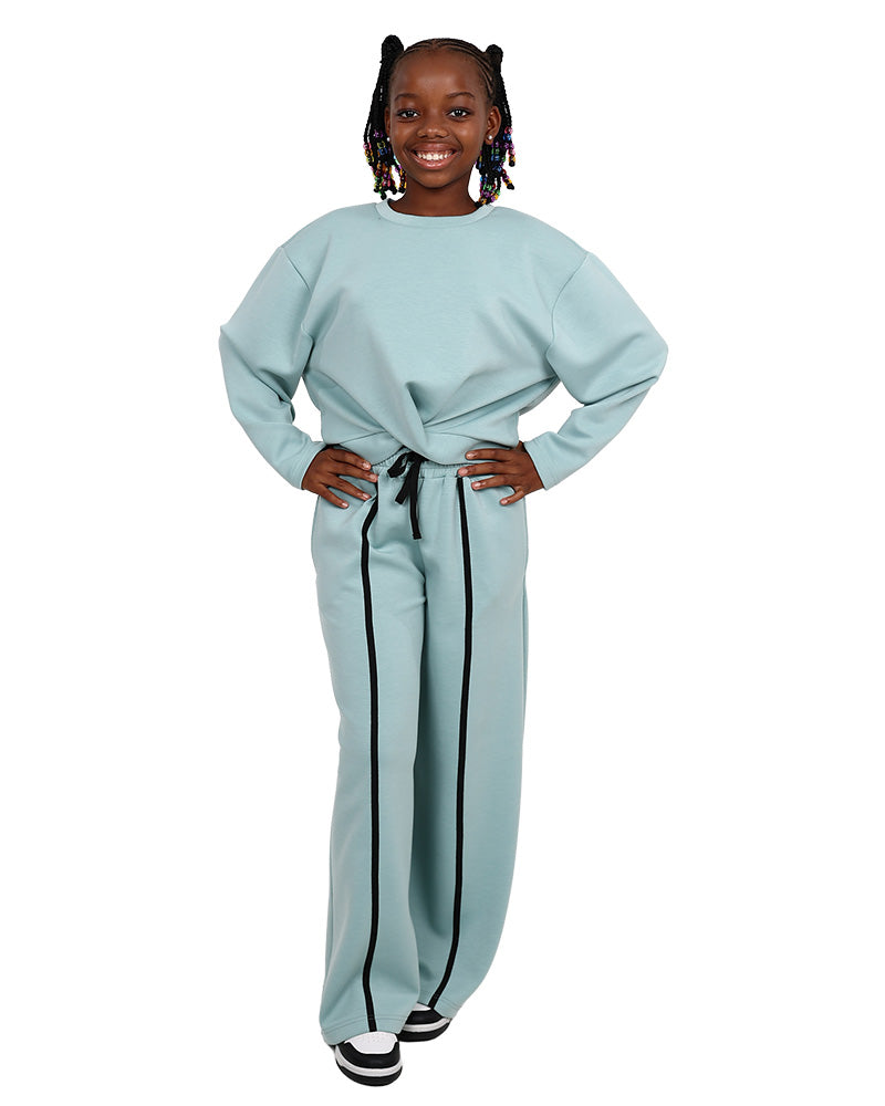 Long Sleeve Mint Top Knot Sweatshirt