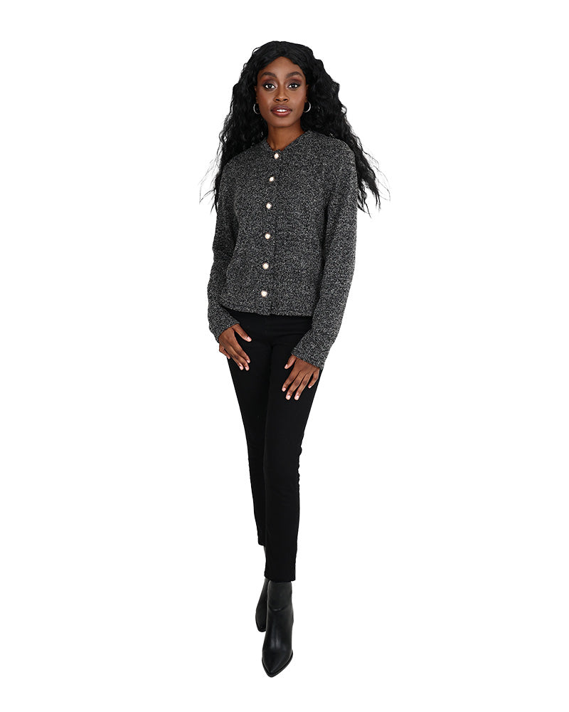 French Knit Button Through Cardigan