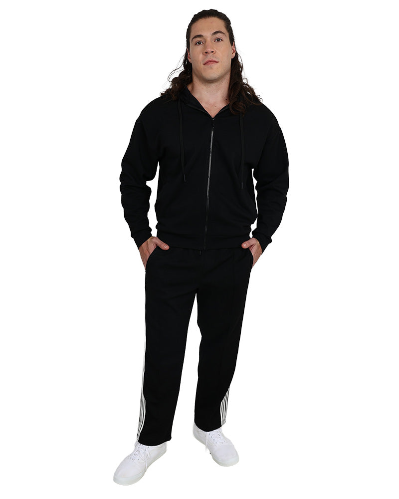 Black Taped Straight Leg Active Pant