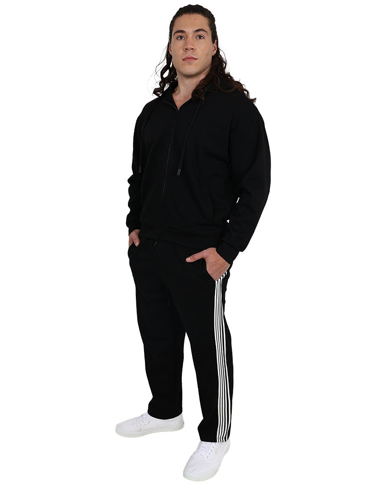Black Zip Up Scuba Hoodie