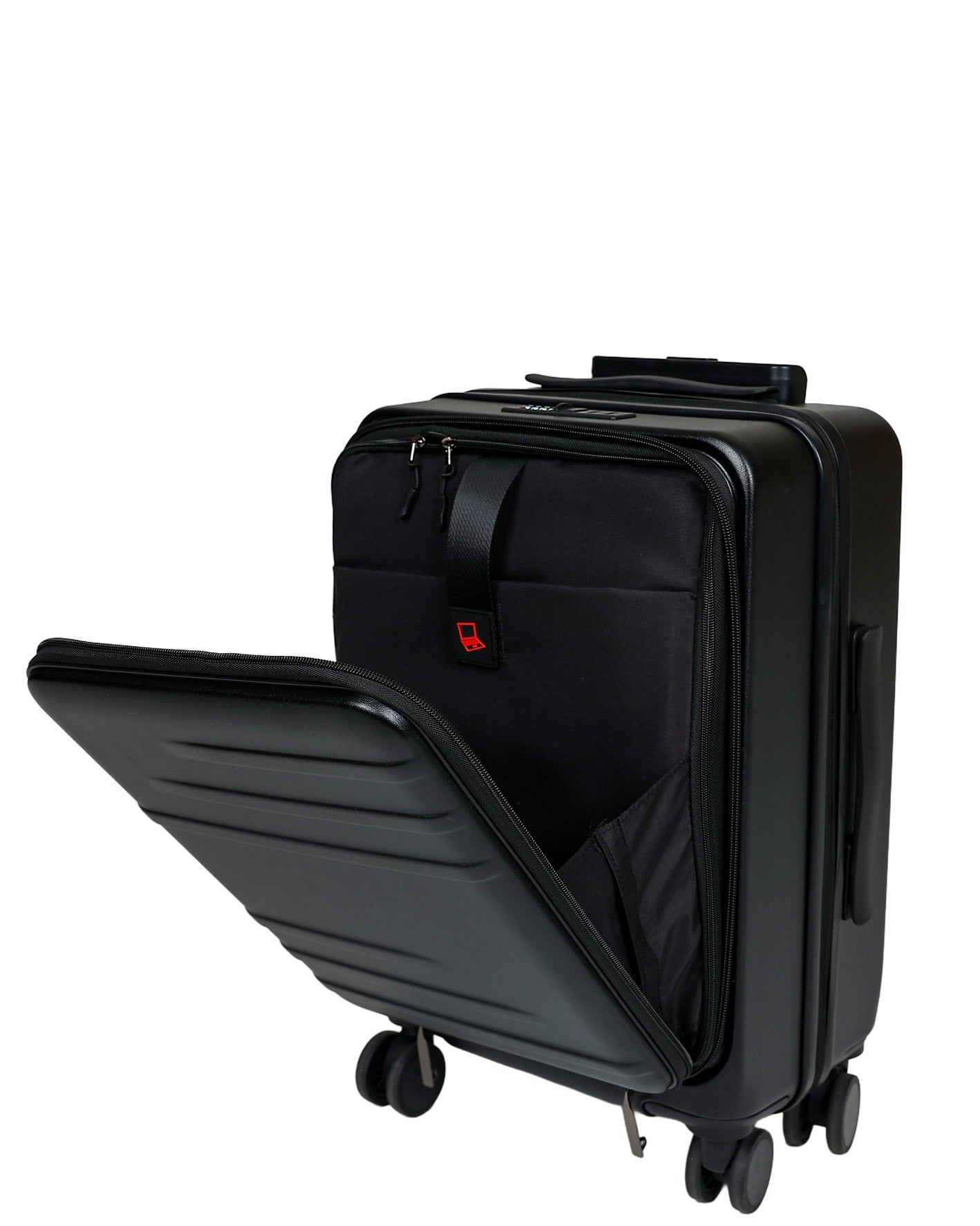 Black 50cm Trolley Laptop Carry-On Suitcase + Cup Holder