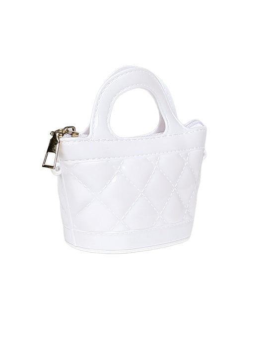 White Basket Style Plastic Handbag