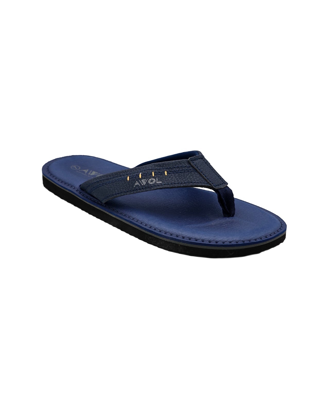 Navy Stitched Comfort Thong Sandal