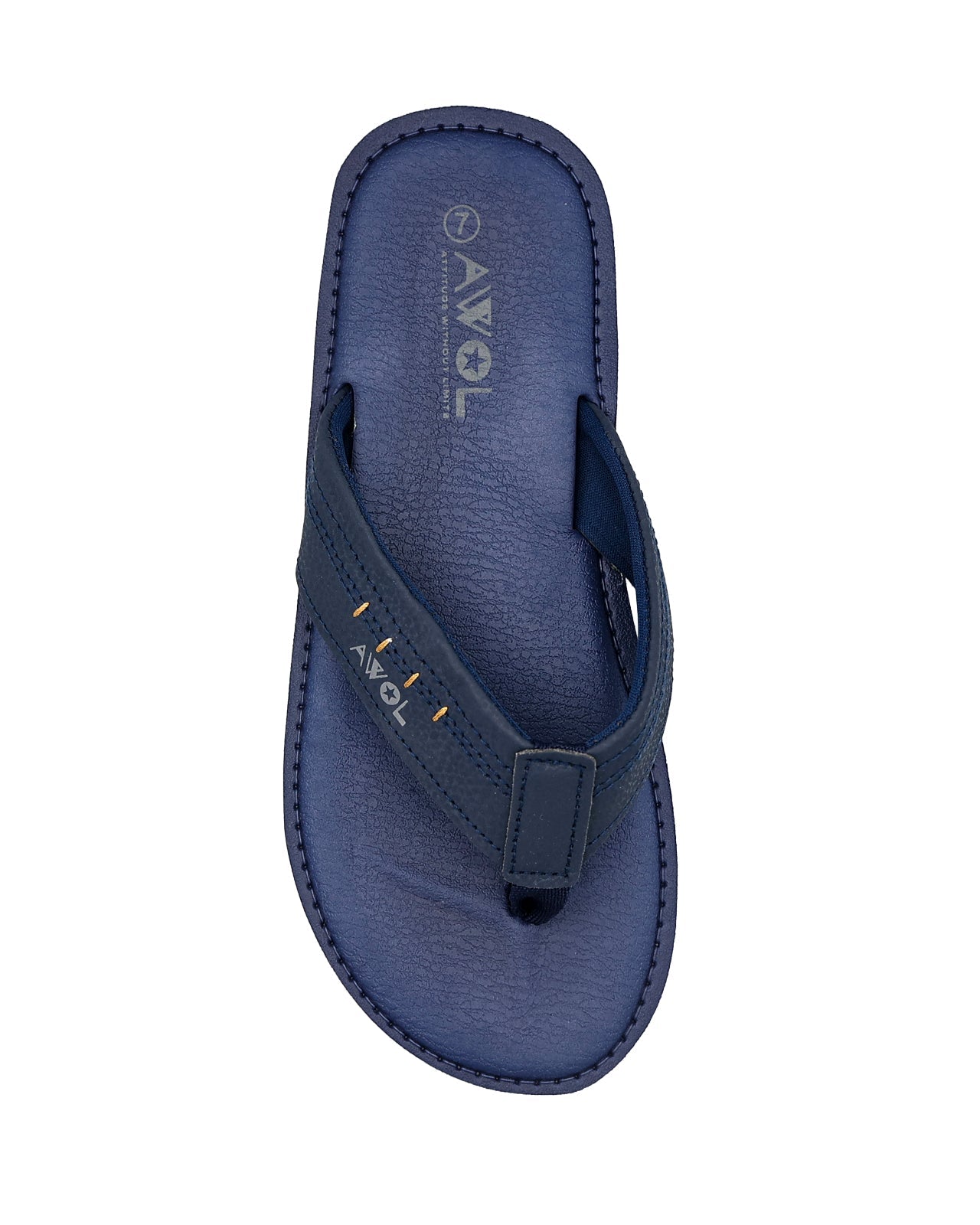 Navy Stitched Comfort Thong Sandal