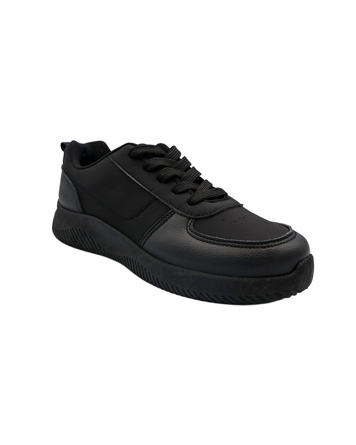Boys Black Lace Up Sneakers