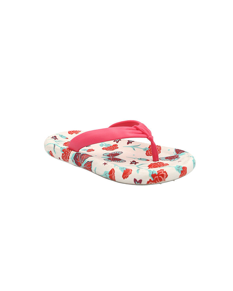 Girls Chunky Floral Print Flip Flop