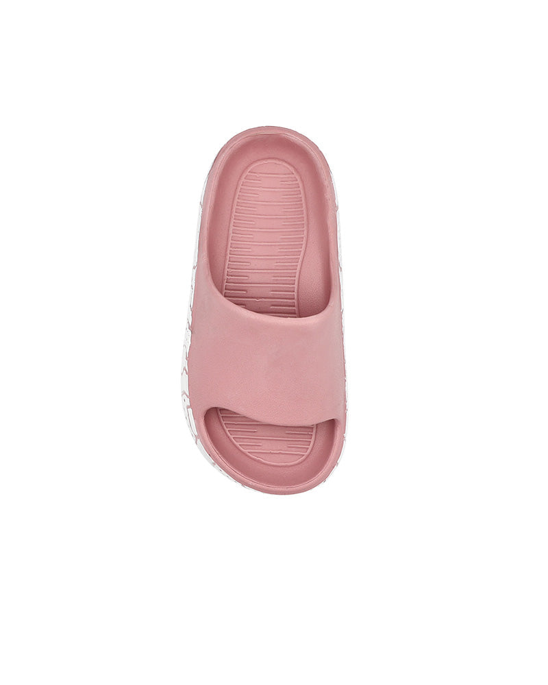 Girls Pink Side Print Detail Pool Slide