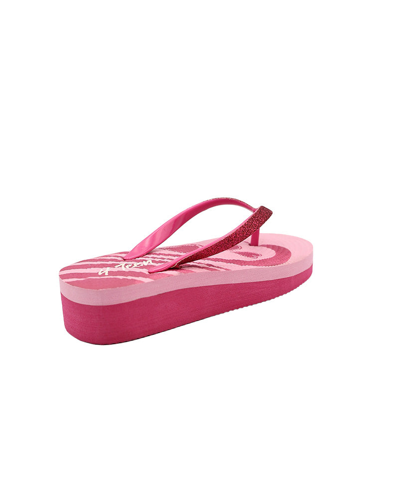 Girls Heart Detail Wedge Thong Sandal