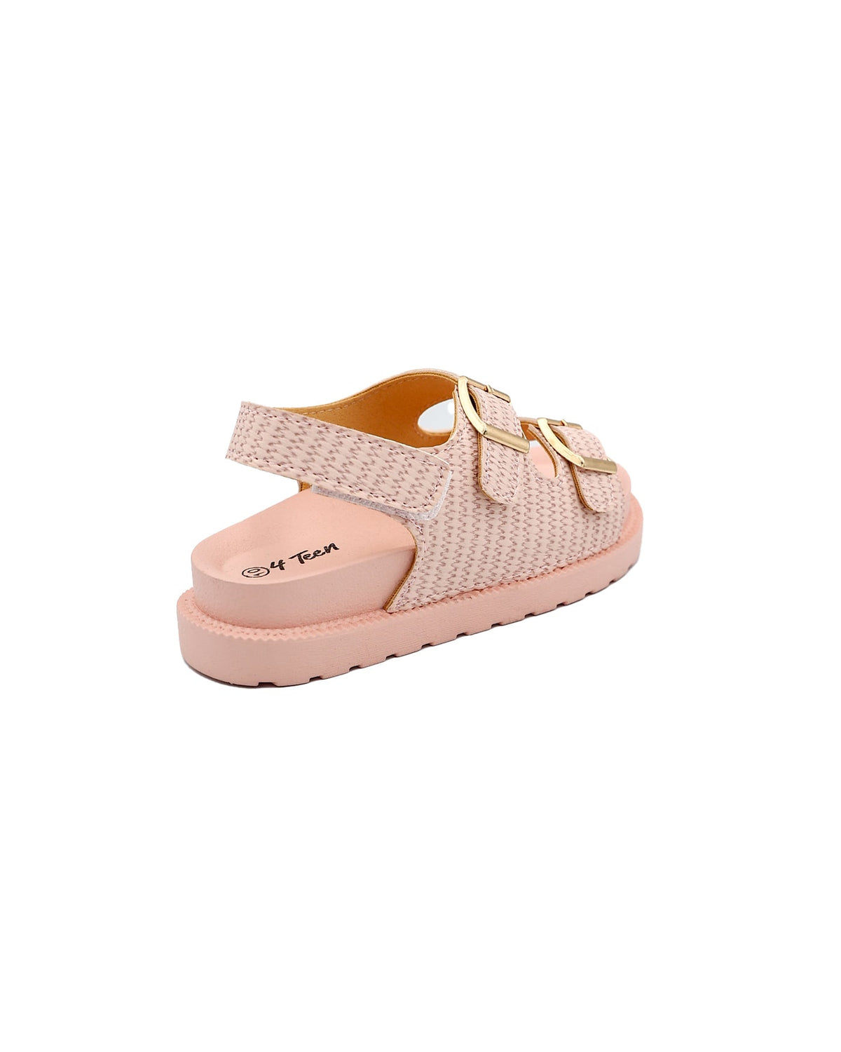 Girls Surface Interest Double Buckle Cleated Sandal