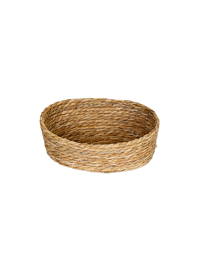 Large Oval Woven Bulrush Basket