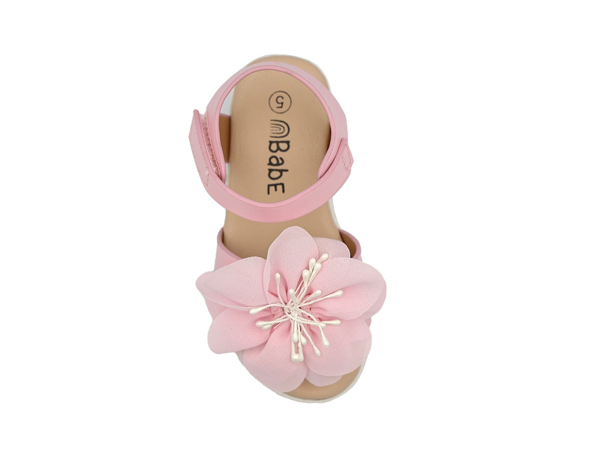 Girls Flower Detail Cleated Glitter Sandal