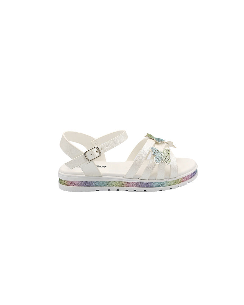 Girls Shimmer Butterfly Detail Cleated Sandal