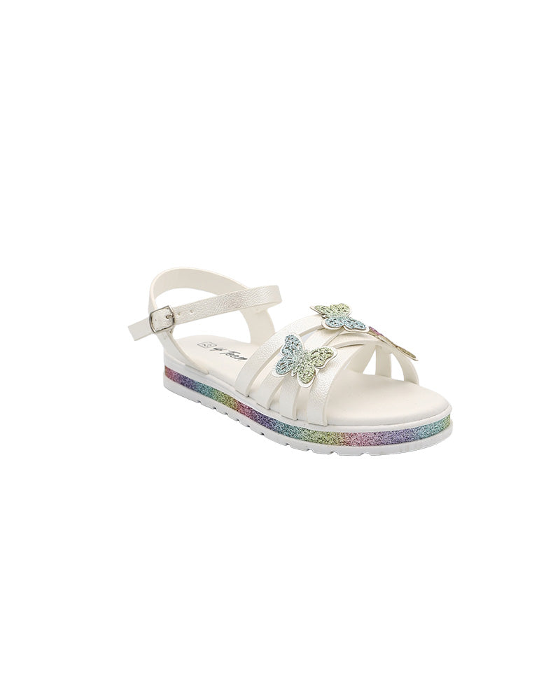 Girls Shimmer Butterfly Detail Cleated Sandal