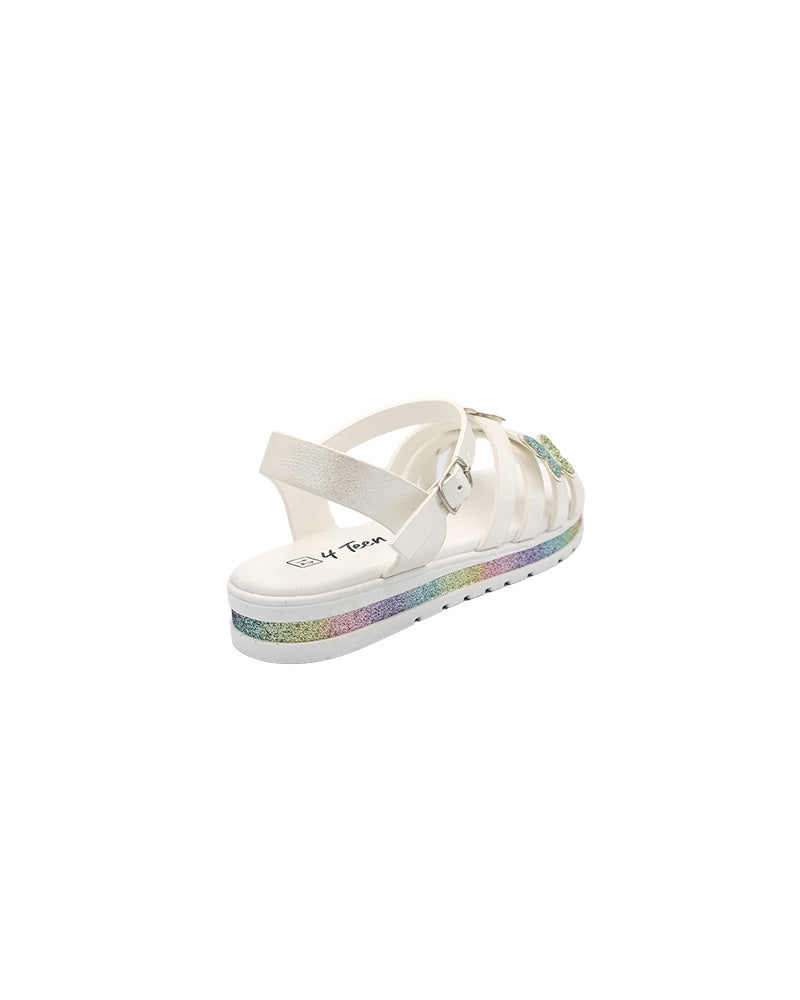 Girls Shimmer Butterfly Detail Cleated Sandal