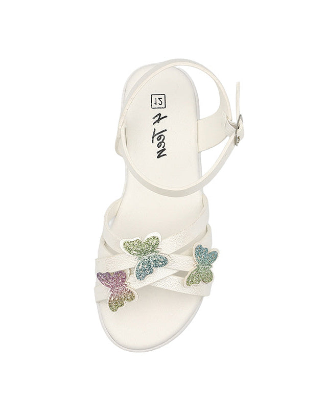 Girls Shimmer Butterfly Detail Cleated Sandal