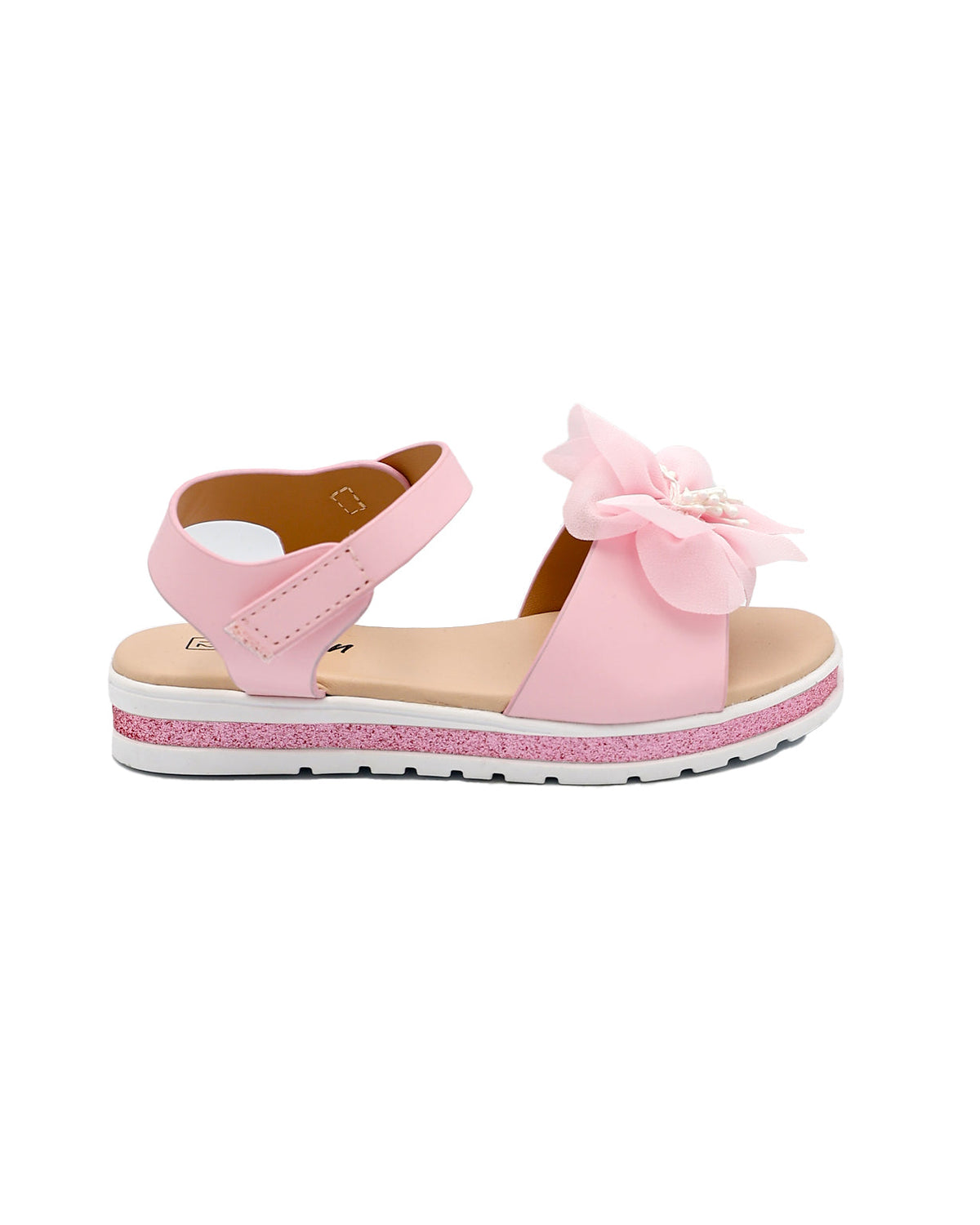 Girls Flower Detail Cleated Glitter Sandal