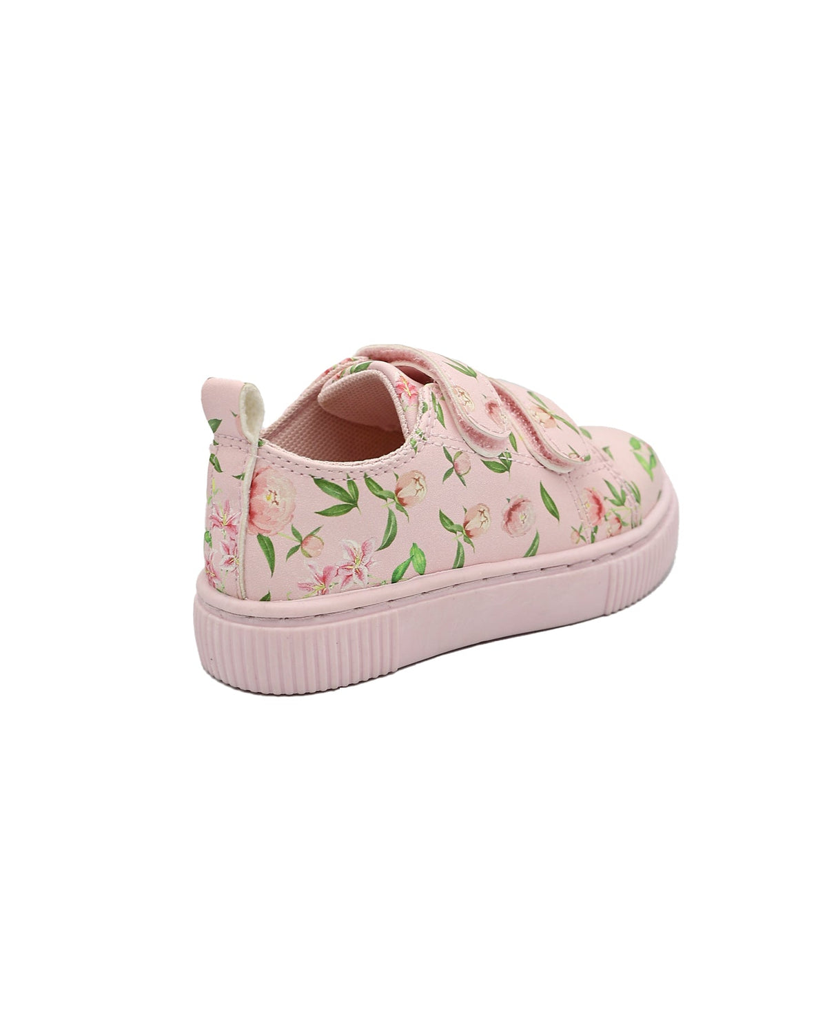 Girls Double Velcro Floral Print Sneaker
