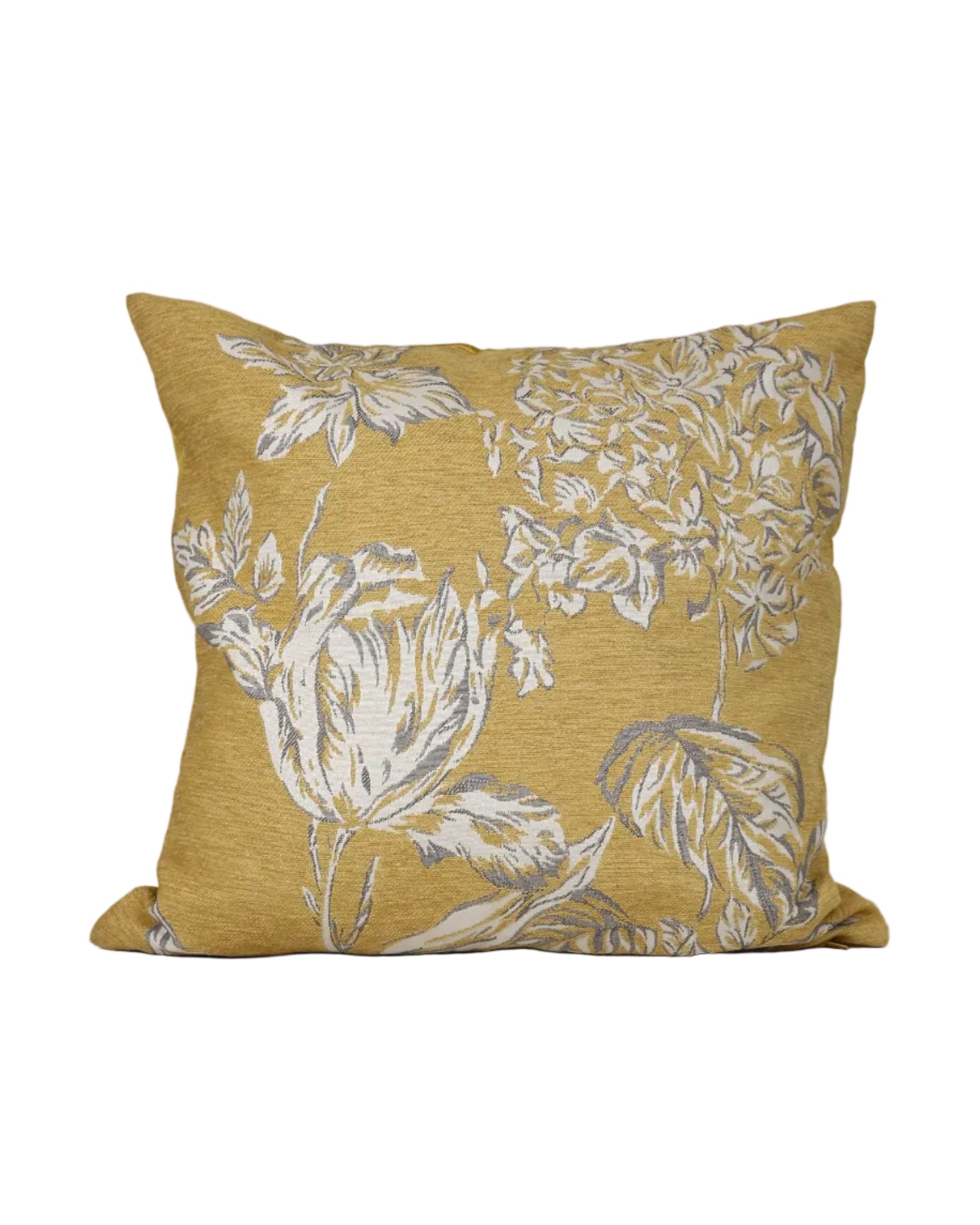 Ochre Floral Jacquard Scatter Cushion