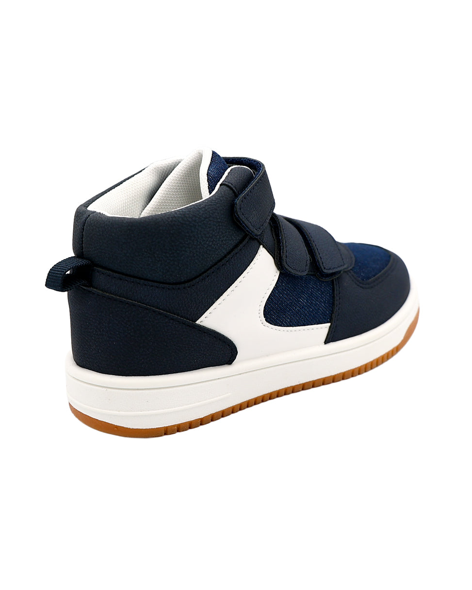 Boys Navy Velcro Fastening Hi Top Sneakers