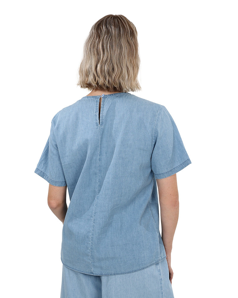 Denim Co-Ord Short Sleeve Blouse