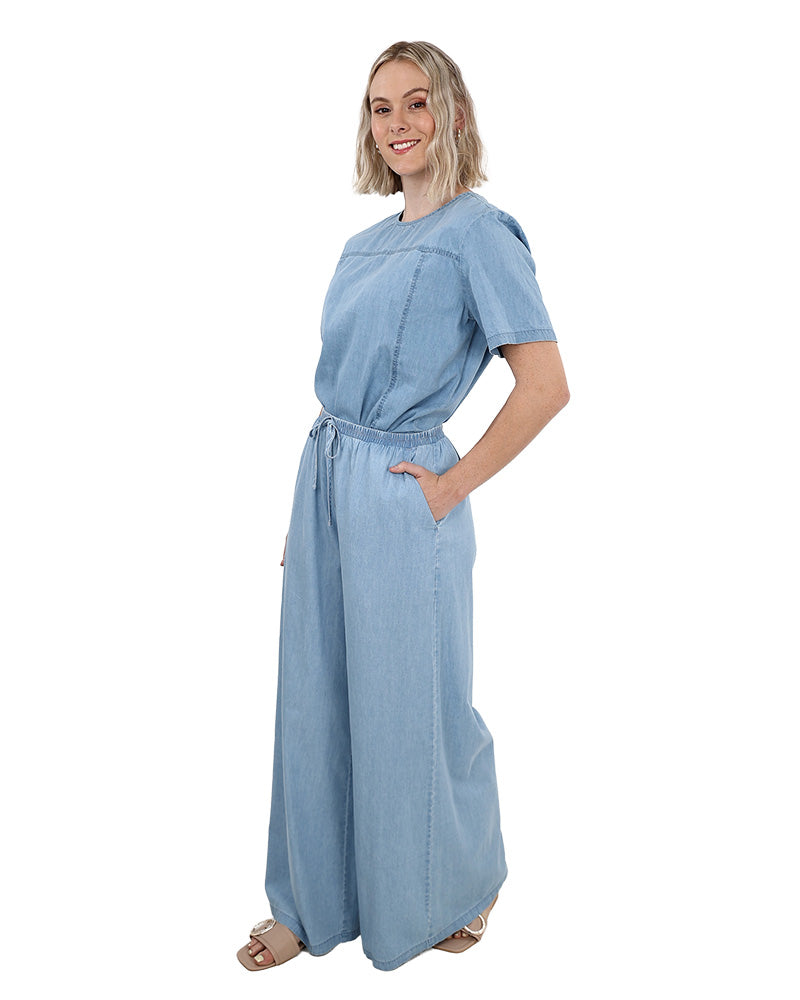 Denim Co-Ord Wide Leg Pants