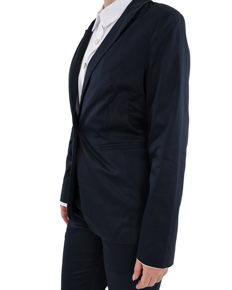 Navy Sateen Blazer