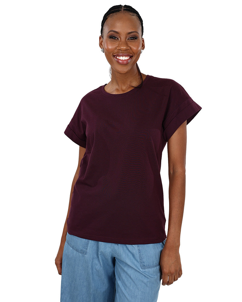 Grape Short Sleeve Turn Back T-Shirt